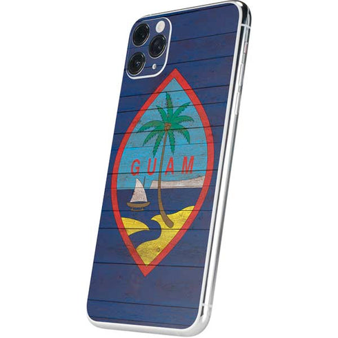Guam Flag Dark Wood iPhone 11 Pro Max Skin